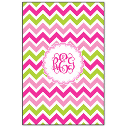 Pink & Green Chevron Wood Print - 20x30 (Personalized)