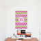 Pink & Green Chevron 24x36 - Matte Poster - On the Wall
