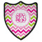 Pink & Green Chevron 3 Point Shield