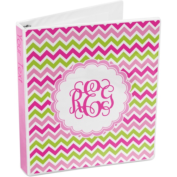 Pink & Green Chevron 3-Ring Binder 3/4 - Main