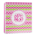 Pink & Green Chevron 3-Ring Binder - 1 inch (Personalized)