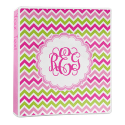 Pink & Green Chevron 3-Ring Binder - 1 inch (Personalized)