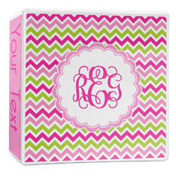 Pink & Green Chevron 3-Ring Binder - 2 inch (Personalized)