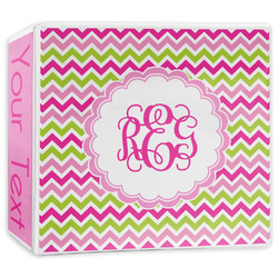 Pink & Green Chevron 3-Ring Binder - 3 inch (Personalized)