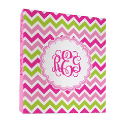 Pink & Green Chevron 3 Ring Binder - Full Wrap - 1" (Personalized)