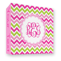 Pink & Green Chevron 3 Ring Binder - Full Wrap - 3" (Personalized)