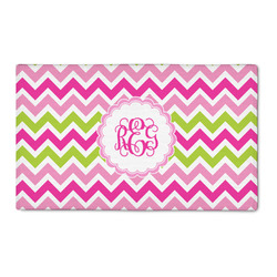 Pink & Green Chevron 3' x 5' Patio Rug (Personalized)