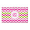 Pink & Green Chevron 3' x 5' Patio Rug (Personalized)