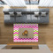 Pink & Green Chevron 5'x7' Indoor Area Rugs - IN CONTEXT
