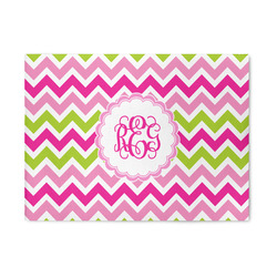 Pink & Green Chevron Area Rug (Personalized)