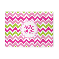 Pink & Green Chevron 5' x 7' Patio Rug (Personalized)