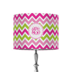 Pink & Green Chevron 8" Drum Lamp Shade - Fabric (Personalized)