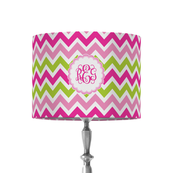 Custom Pink & Green Chevron 8" Drum Lamp Shade - Fabric (Personalized)