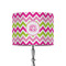 Pink & Green Chevron 8" Drum Lampshade - ON STAND (Fabric)