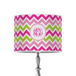 Pink & Green Chevron 8" Drum Lamp Shade - Poly-film (Personalized)