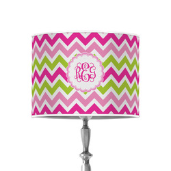 Pink & Green Chevron 8" Drum Lamp Shade - Poly-film (Personalized)