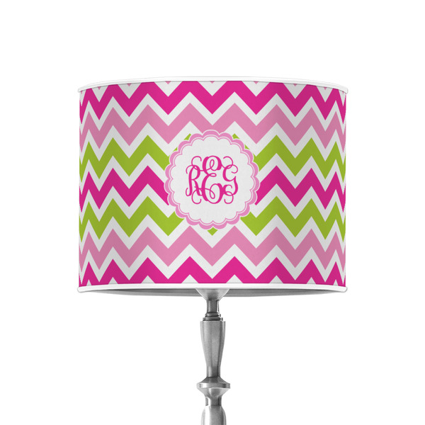 Custom Pink & Green Chevron 8" Drum Lamp Shade - Poly-film (Personalized)