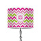 Pink & Green Chevron 8" Drum Lampshade - ON STAND (Poly Film)