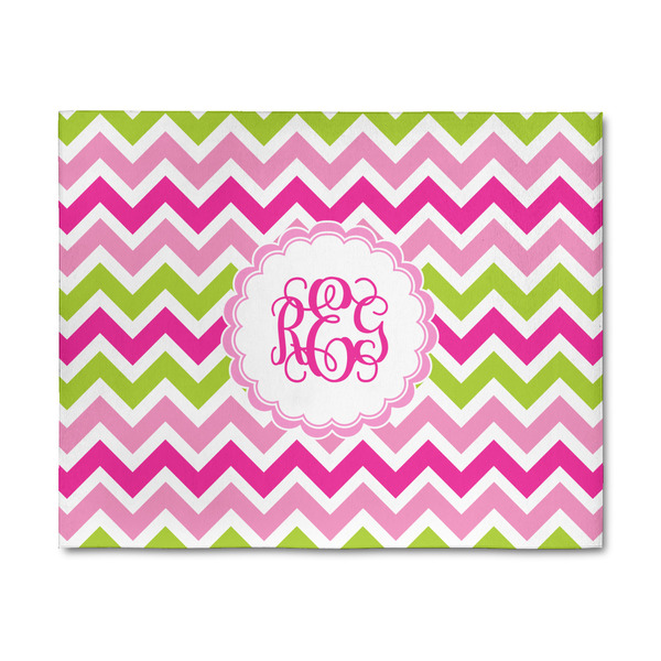 Custom Pink & Green Chevron 8' x 10' Indoor Area Rug (Personalized)