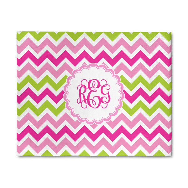 Custom Pink & Green Chevron 8' x 10' Patio Rug (Personalized)