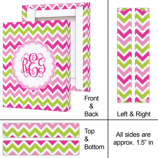 Pink & Green Chevron 8x10 - Canvas Print - Approval