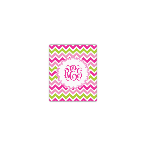 Custom Pink & Green Chevron Canvas Print - 8x10 (Personalized)