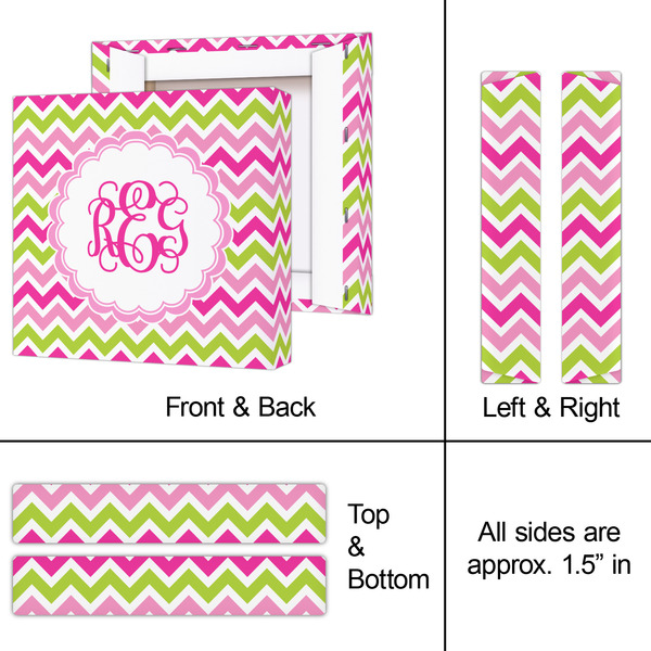 Pink & Green Chevron 8x8 - Canvas Print - Approval
