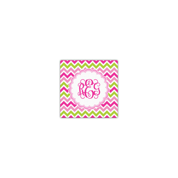 Pink & Green Chevron 8x8 - Canvas Print - Front View