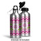 Pink & Green Chevron Aluminum Water Bottle - Alternate lid options