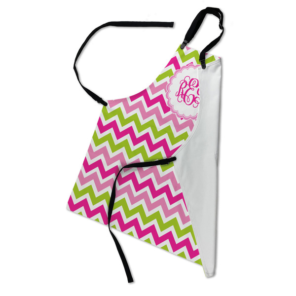 Pink & Green Chevron Apron - Folded