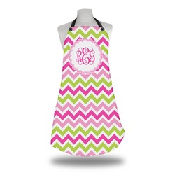 Pink & Green Chevron Apron w/ Monogram