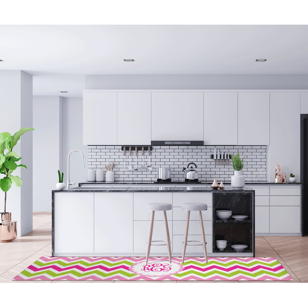 Pink & Green Chevron Area Rug Sizes