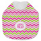 Pink & Green Chevron Jersey Knit Baby Bib w/ Monogram