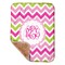 Pink & Green Chevron Sherpa Baby Blanket - 30" x 40" w/ Monograms