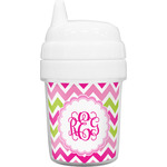 Pink & Green Chevron Baby Sippy Cup (Personalized)