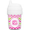 Pink & Green Chevron Baby Sippy Cup (Personalized)