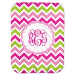 Pink & Green Chevron Baby Swaddling Blanket (Personalized)