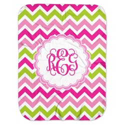 Pink & Green Chevron Baby Swaddling Blanket (Personalized)