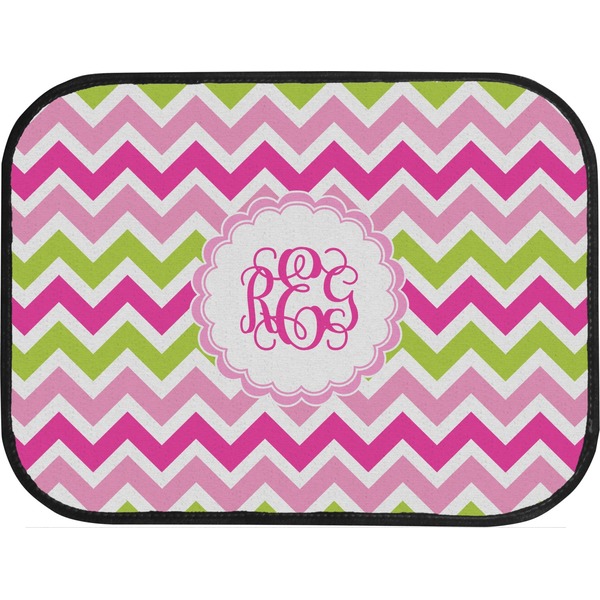 Pink & Green Chevron Custom Car Floor Mats (Back Seat)
