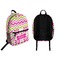 Pink & Green Chevron Backpack front and back - Apvl