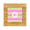 Pink & Green Chevron Bamboo Trivet with 6" Tile - FRONT