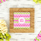 Pink & Green Chevron Bamboo Trivet with 6" Tile - LIFESTYLE