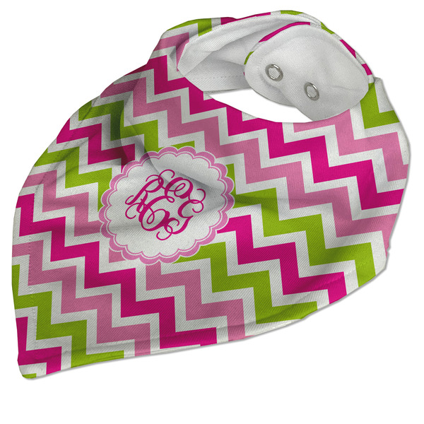 Pink & Green Chevron Bandana Closed
