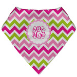 Pink & Green Chevron Bandana Bib (Personalized)