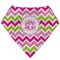 Pink & Green Chevron Bandana Bib (Personalized)