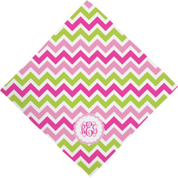 Pink & Green Chevron Dog Bandana Scarf w/ Monogram