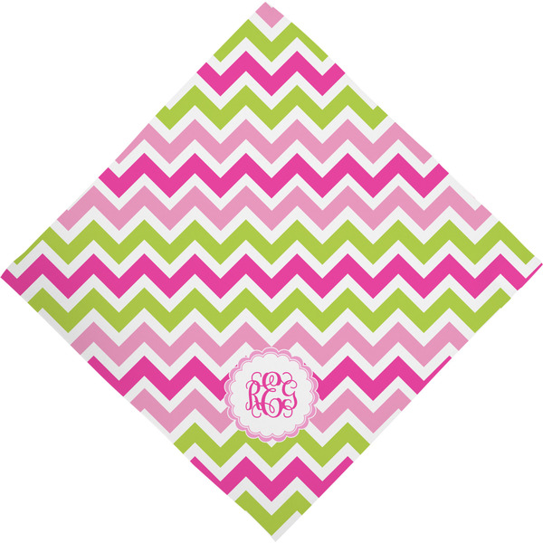 Pink & Green Chevron Bandana - Full View