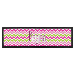 Pink & Green Chevron Bar Mat - Large (Personalized)
