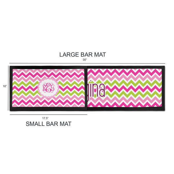 Pink & Green Chevron Bar Mats - Sizing Chart