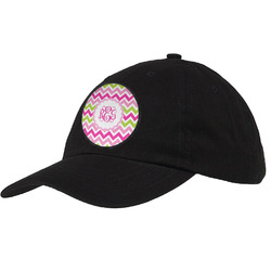Pink & Green Chevron Baseball Cap - Black (Personalized)